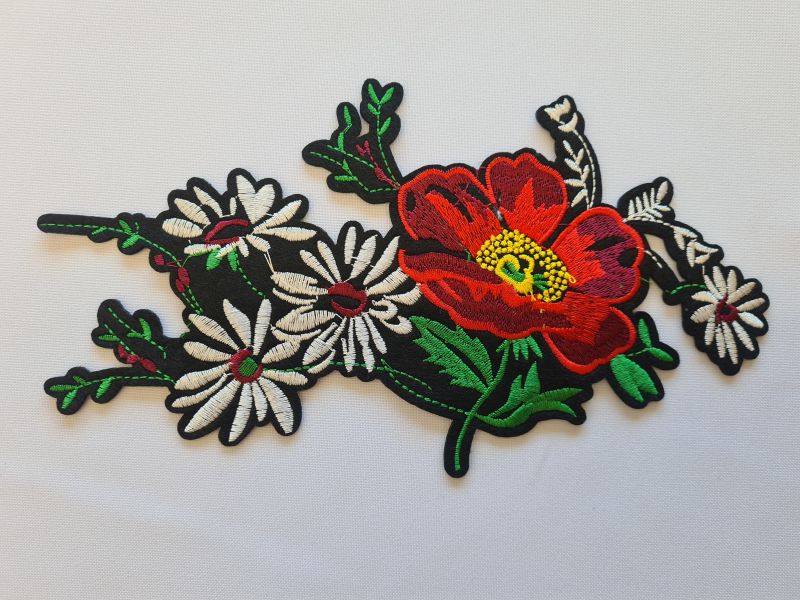 Applikation/Bügelbild Retro Blumen groß