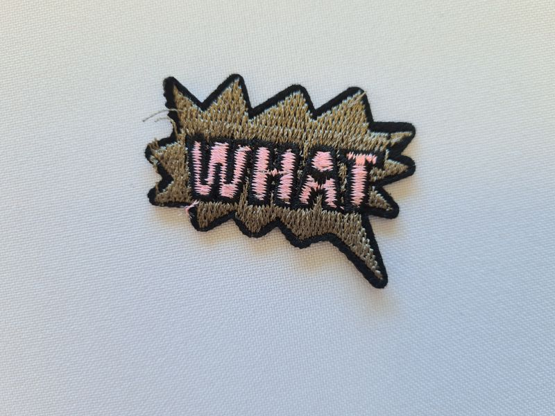 Applikation/Bügelbild What Sprechblase