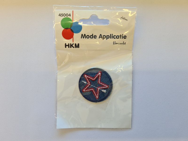 Applikation/Bügelbild HKM Kreis Stern Pfeil Blau