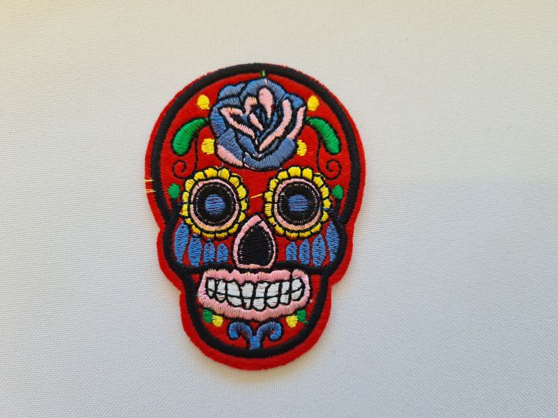 Applikation/Bügelbild Totenkopf Bunt
