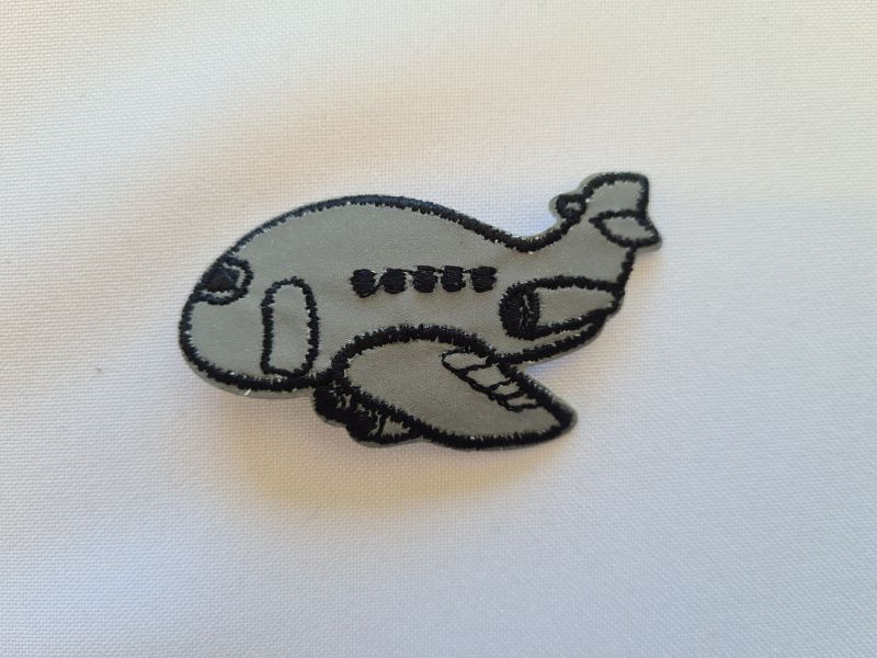 Applikation/Bügelbild Reflektor Flugzeug