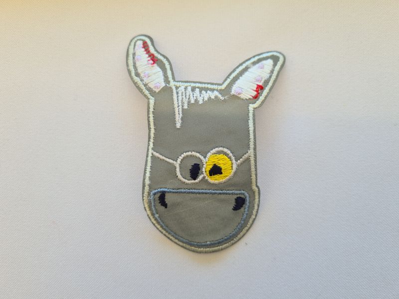 Applikation/Bügelbild Reflektor Esel