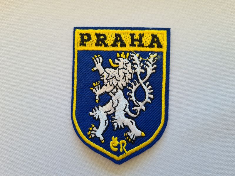 Applikation/Bügelbild Wappen Praha Löwe Blau