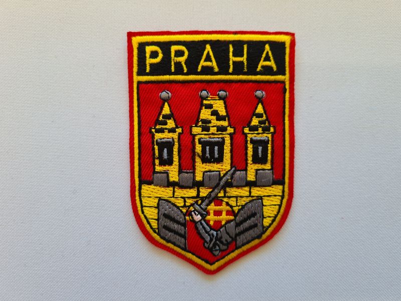 Applikation/Bügelbild Wappen Praha Burg Rot
