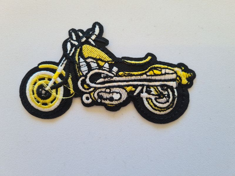 Applikation/Bügelbild Motorrad gelb