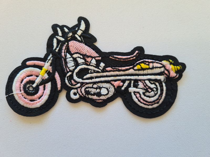 Applikation/Bügelbild Motorrad rosa