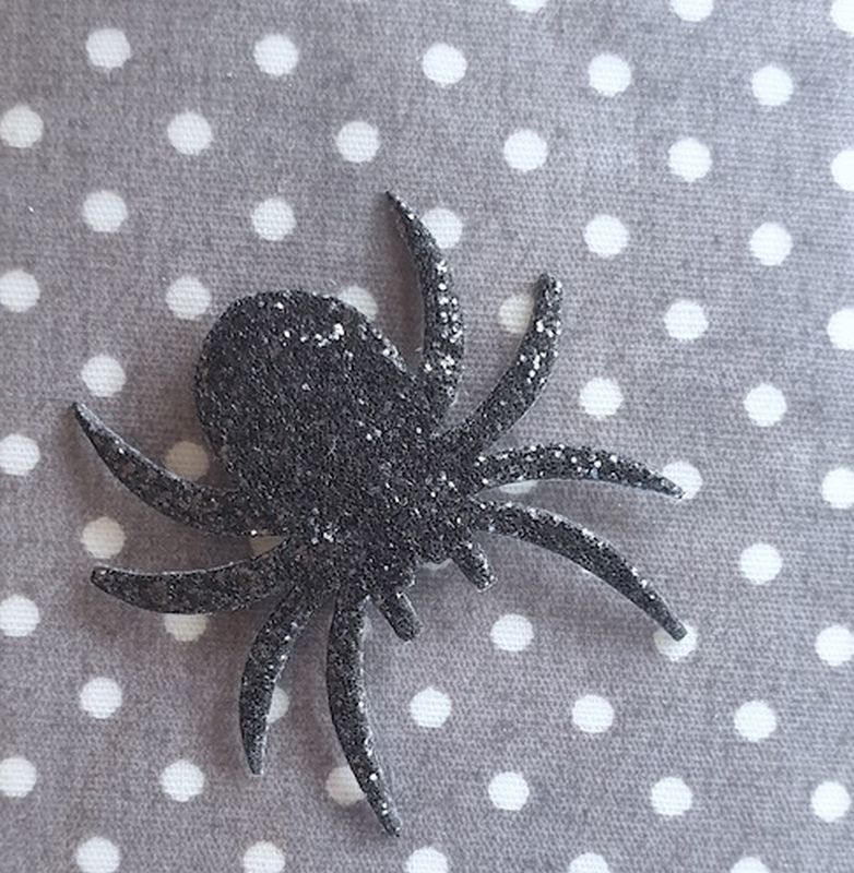 Applikation/Bügelbild Spinne glitzer