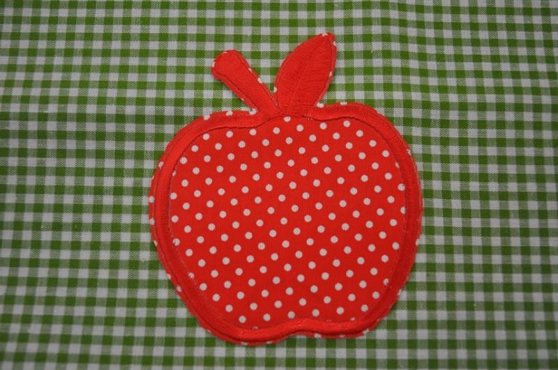 Applikation/Bügelbild Apfel punkte rot