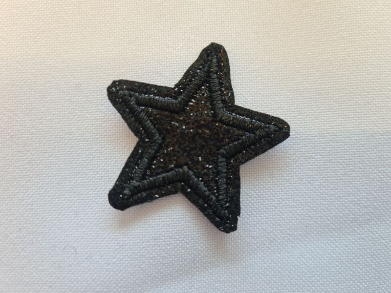 Applikation Glitzer Stern 35mm Schwarz 5