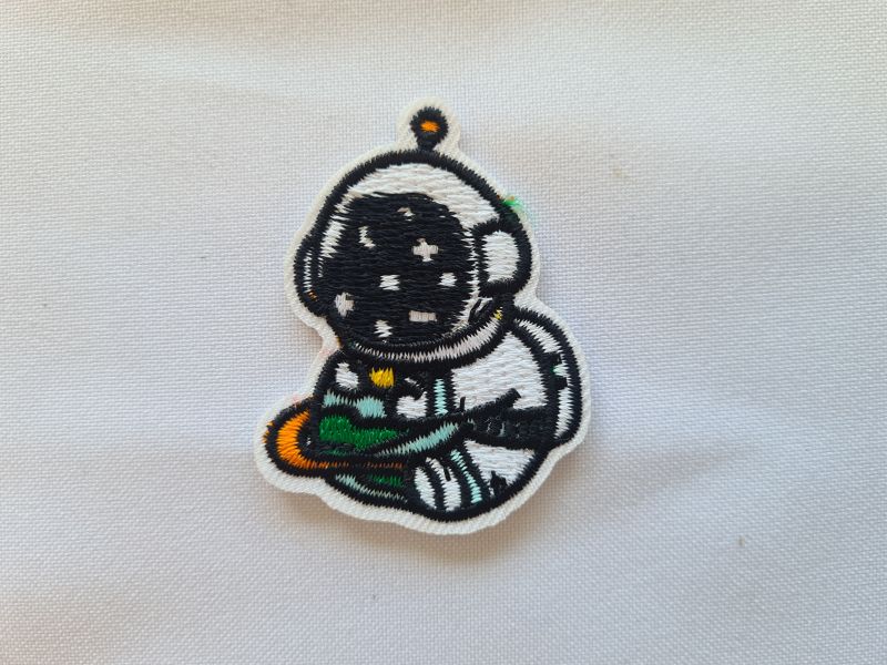 Applikation/Bügelbild Astronaut sitzend weiß