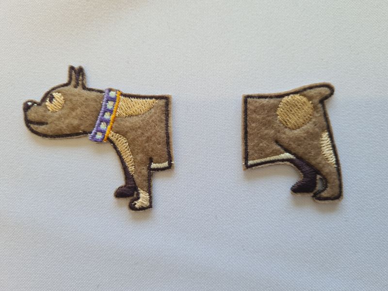 Applikation/Bügelbild Hund geteilt