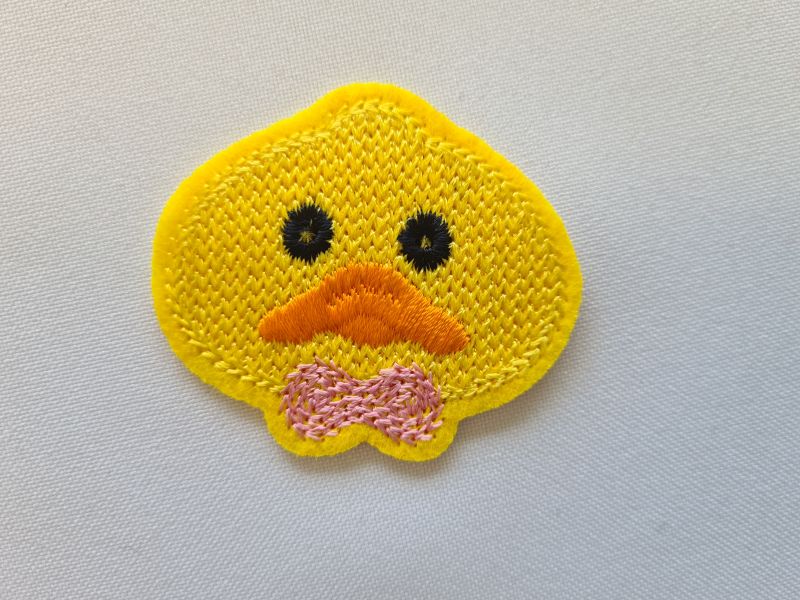 Applikation/Bügelbild Entenkopf mit Fliege