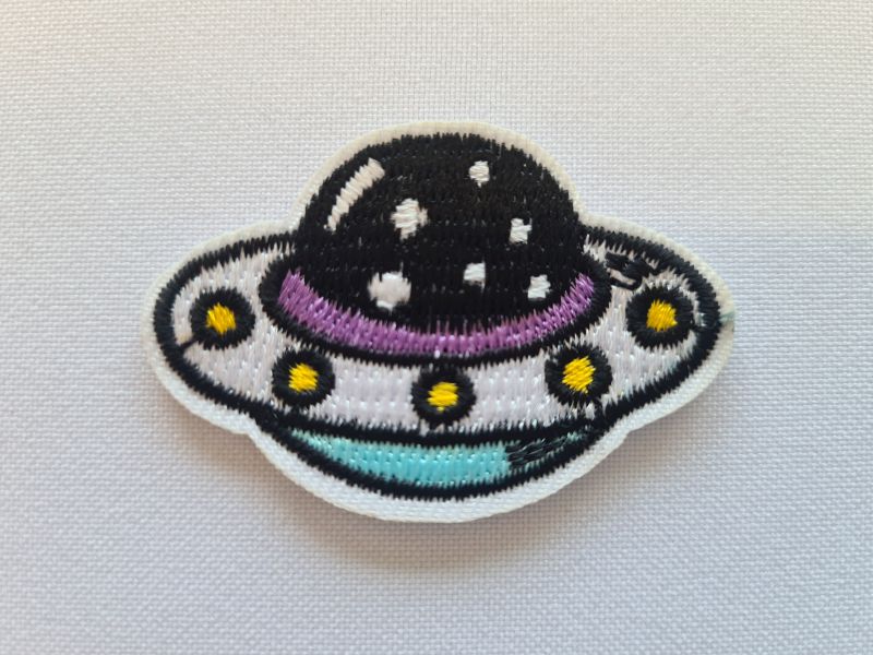 Applikation/Bügelbild Ufo rund mit Ring