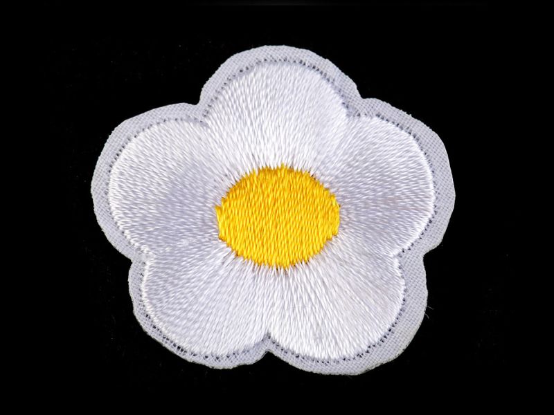 Applikation/Bügelbild Blume 3cm weiß