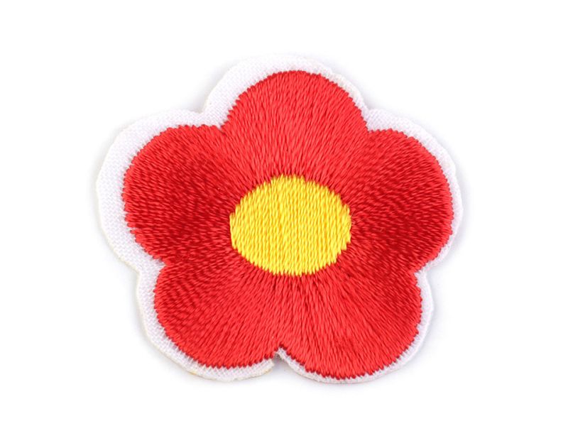Applikation/Bügelbild Blume 3cm rot