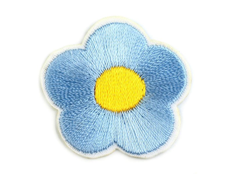 Applikation/Bügelbild Blume 3cm Eisblau