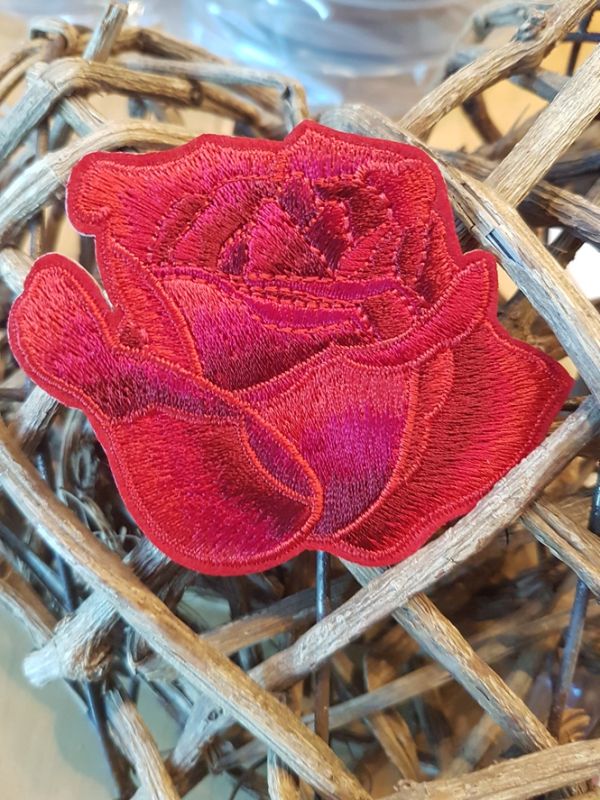 Applikation/Bügelbild Rosen rot