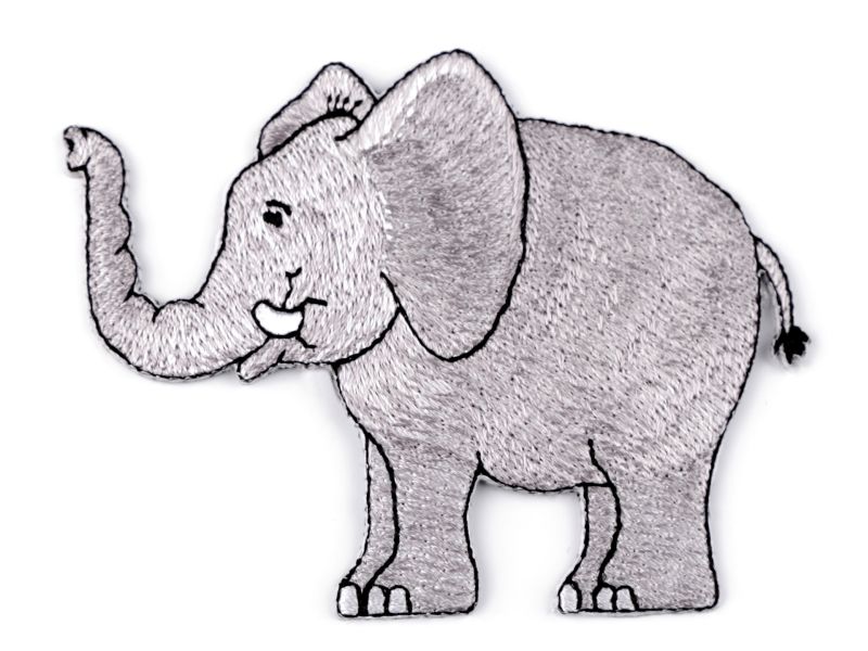 Applikation/Bügelblid Elefant gestickt