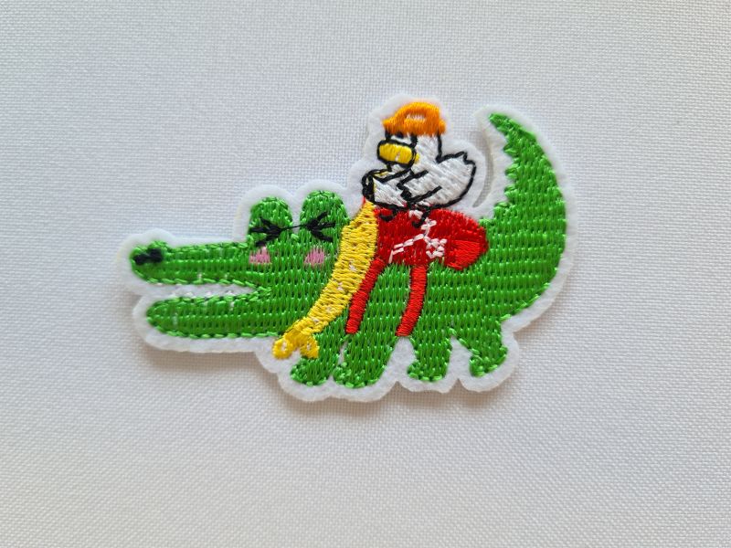 Applikation/Bügelbild Krokodil mit Ente