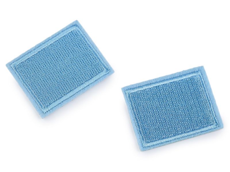 Applikation/Bügelbild Rechteck 3 x 4 cm hellblau 4