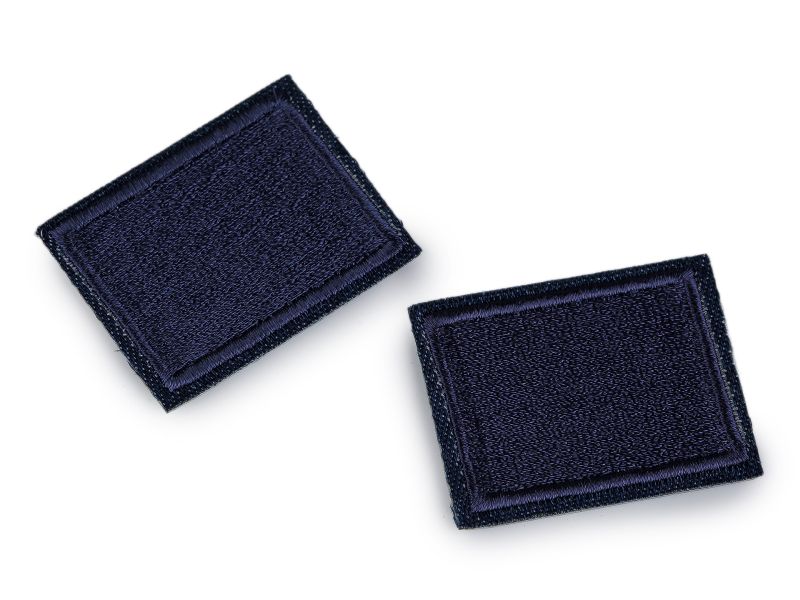 Applikation/Bügelbild Rechteck 3 x 4 cm dunkelblau 7