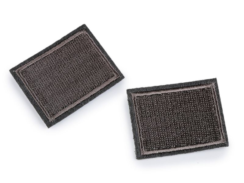 Applikation/Bügelbild Rechteck 3 x 4 cm grau 9