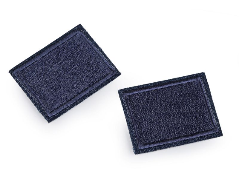 Applikation/Bügelbild Rechteck 3 x 4 cm jeansblau 12