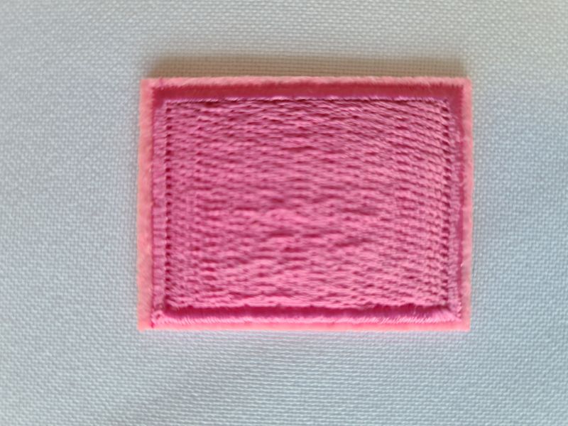 Applikation/Bügelbild Rechteck 3 x 4 cm rosa