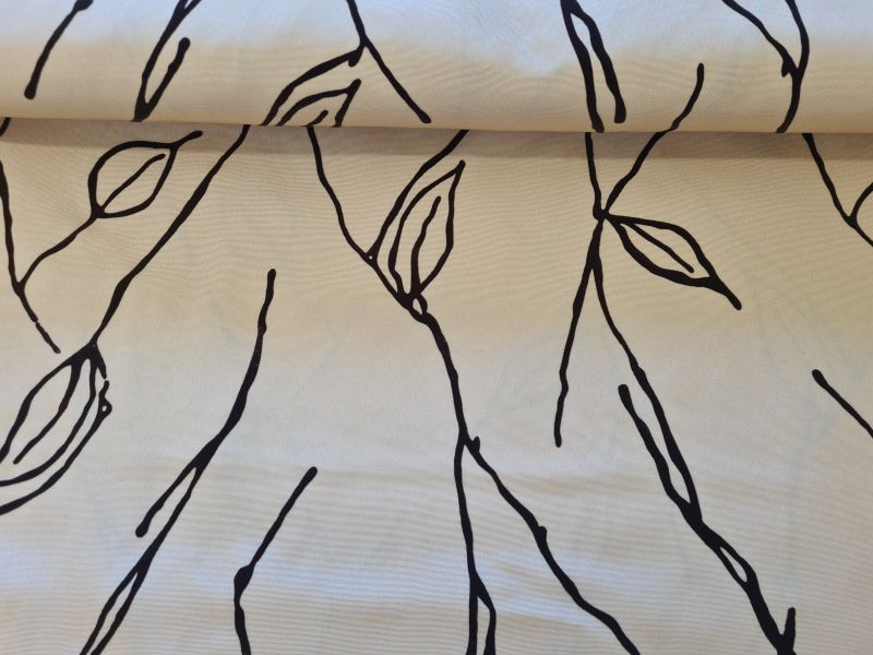 Dekostoff bepfockt mit Ästen Hellbraun