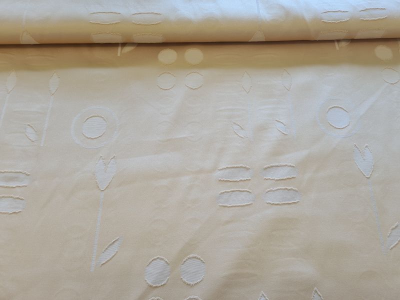 Dekostoff Gardine mit Chenile Muster Blumen