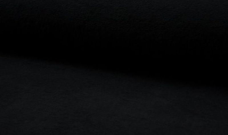 Baumwoll Fleece uni Schwarz 069