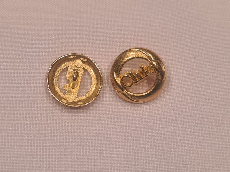 Knopf 18mm Öse Metall Chic Gold Matt