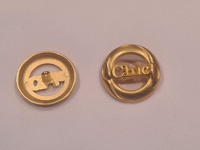 Knopf 28mm Öse Metall Chic Gold Matt