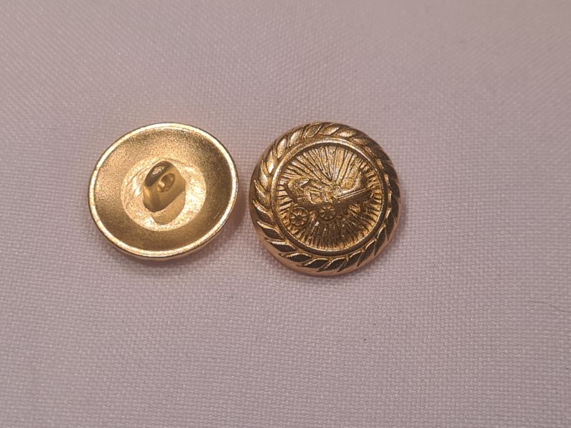 Knopf 19mm Öse Metall Rund Kutsche Gold Matt