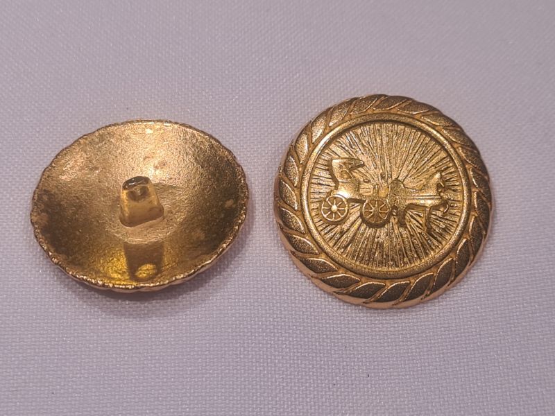 Knopf 28mm Öse Metall Rund Kutsche Gold Matt