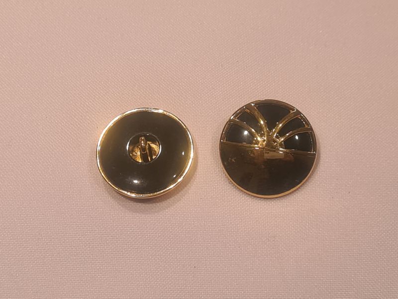 Knopf 25mm Öse Metall Sonnenaufgang Gold/Schwarz