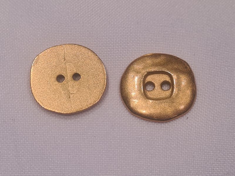 Knopf 20mm 2-Loch Metall Rund mit vertiefung Gold