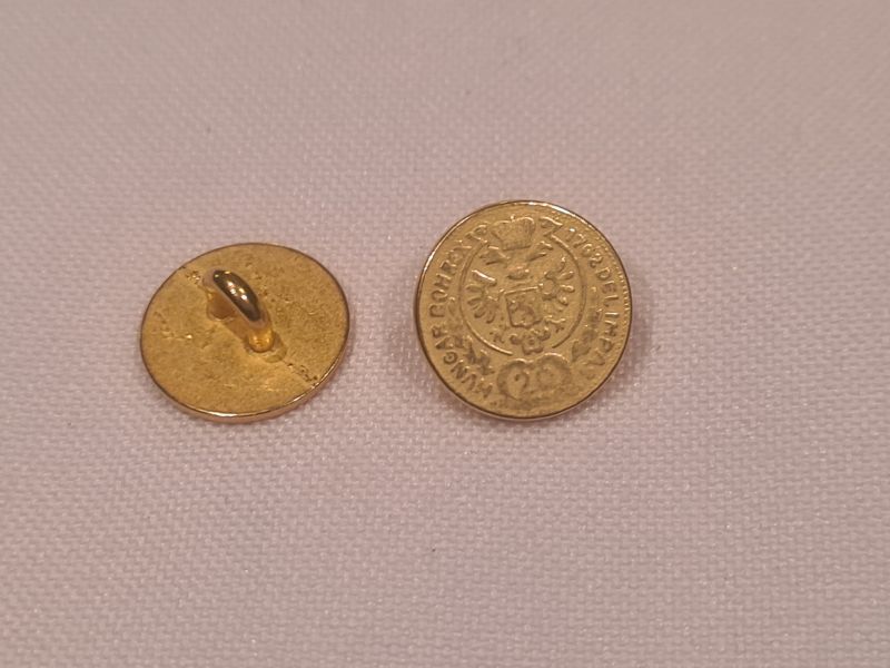 Knopf 12mm Öse Metall Rund Adler Gold