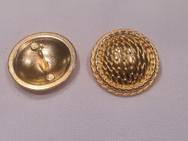 Knopf 23mm Öse Metall Rund Schuppen Gold