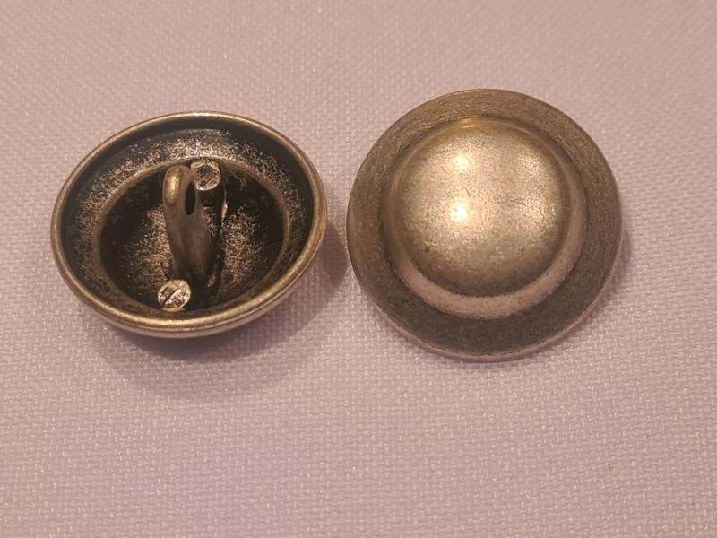 Knopf 20mm Öse Metall Ufo Silber Matt