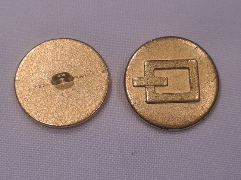 Knopf 25mm Öse Metall Rund Schnalle Gold