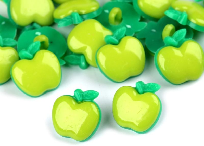Knopf 16mm Öse Kunststoff Apfel hellgrün