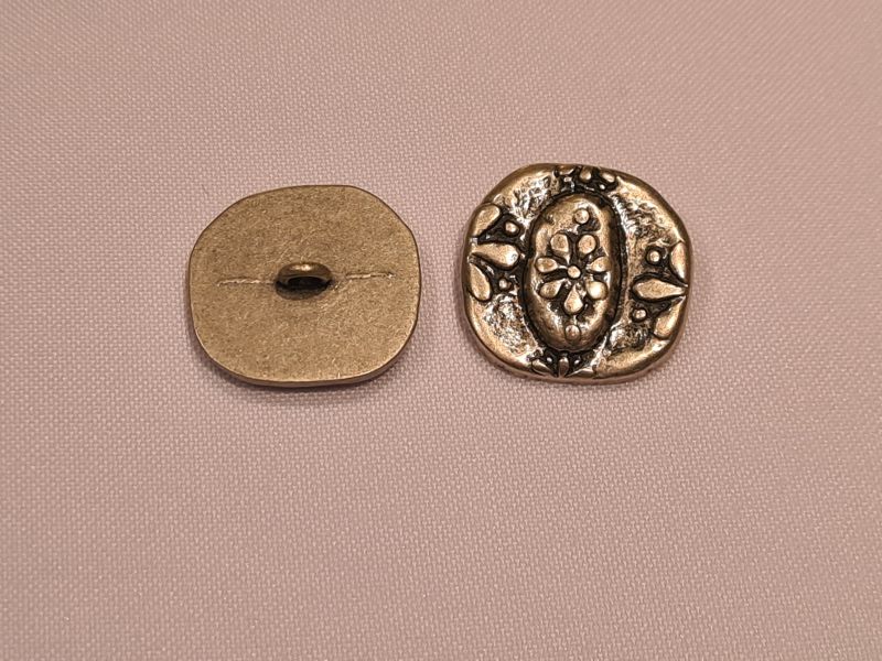 Knopf 24mm Öse Knitteroptik Blume Silber matt