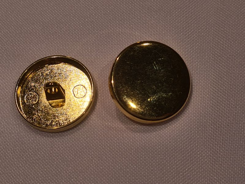 Knopf 22mm Öse Metall Uniform rund flach gold