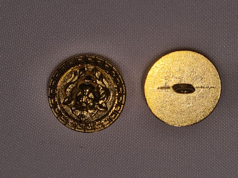 Knopf 20mm Öse Metall Löwenkopf gold