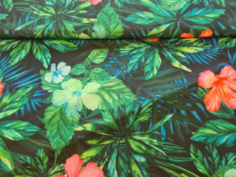 Polyester Jersey Dschungelblumen