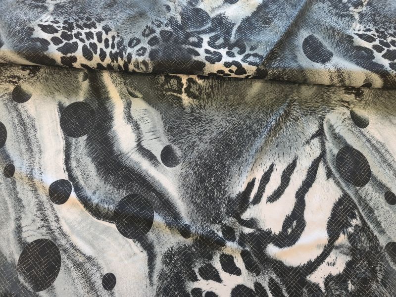 Polyester Jersey mit Lurex Animalprint