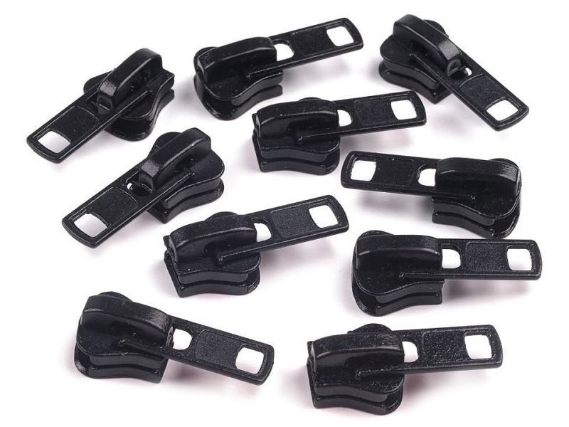 1 Schieber/Zipper 8 mm Reißverschluss schwarz