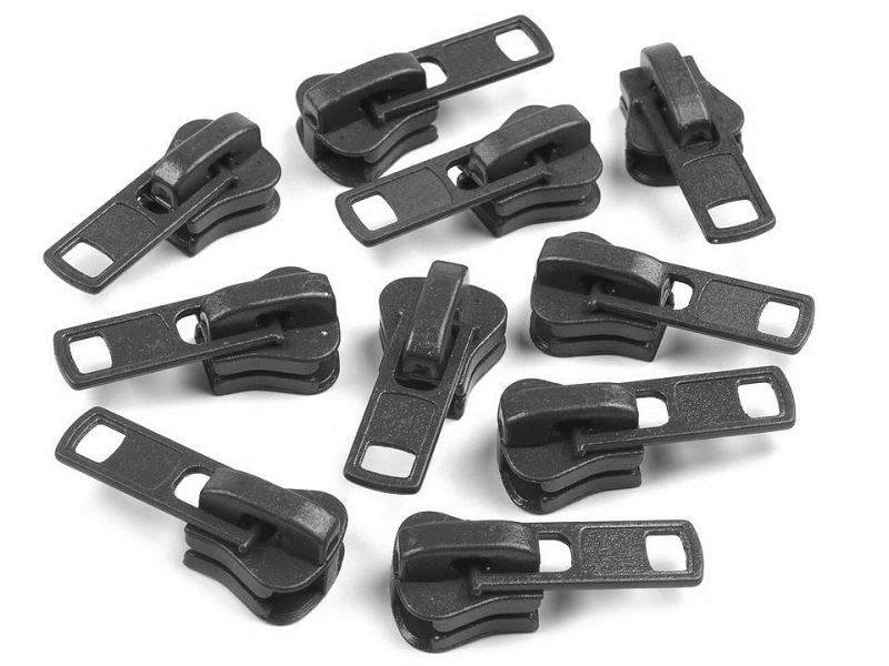 [80728.312] 1 Schieber/Zipper 8mm Reißverschluss grau