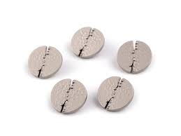 Knopf 18mm Öse Metall Rund mit Riss Silber